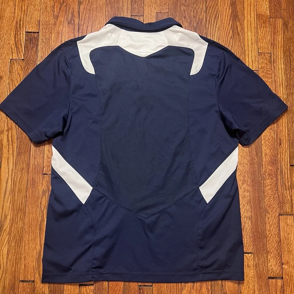 Adidas Akron Zips ClimaLite Scorch Men's Navy Golf Polo Shirt Size Large